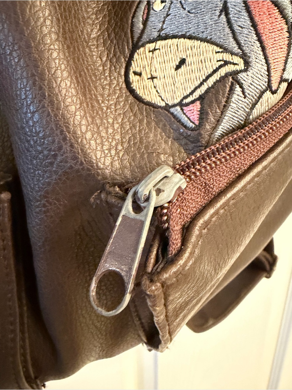 Disney Vintage Brown Winnie the Pooh Character Backpack with Tigger & Eeyore - Picture 6 of 7